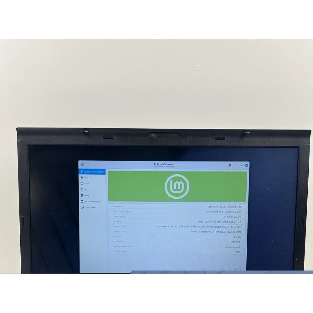 Lenovo ThinkPad T520 Intel i7-2640M 8GB 320GB HDD Linux Mint OS w/ Charger|ELP93